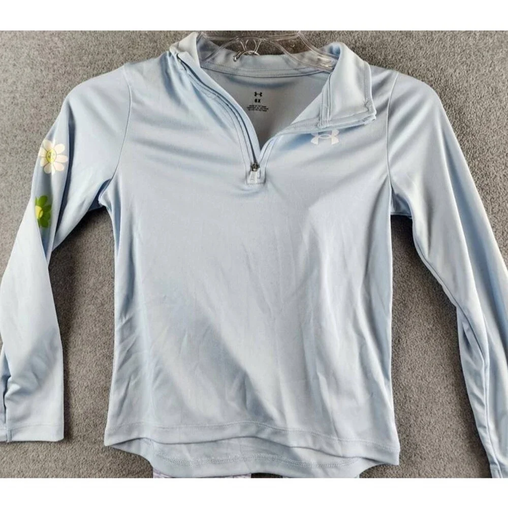 Under Armour Quarter Zipper Long-Sleeve Top and Leggings Set Girls' 6X Blue